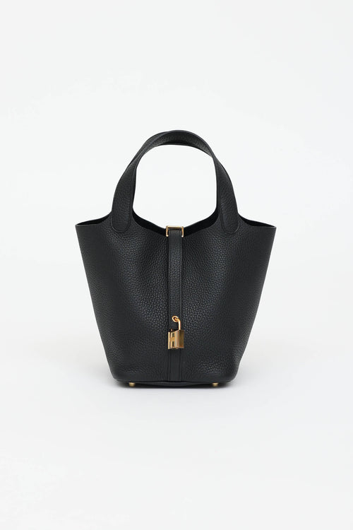Noir Clemence Picotin Lock 18 Bag