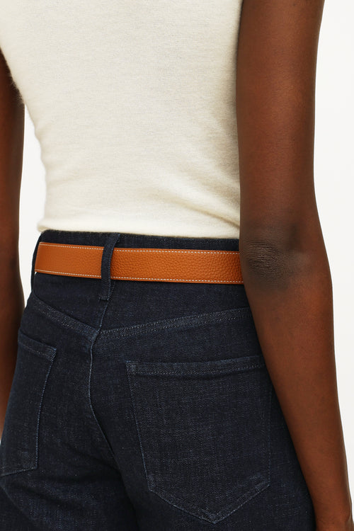 Hermès H au Carre Noir & Gold 32mm Belt