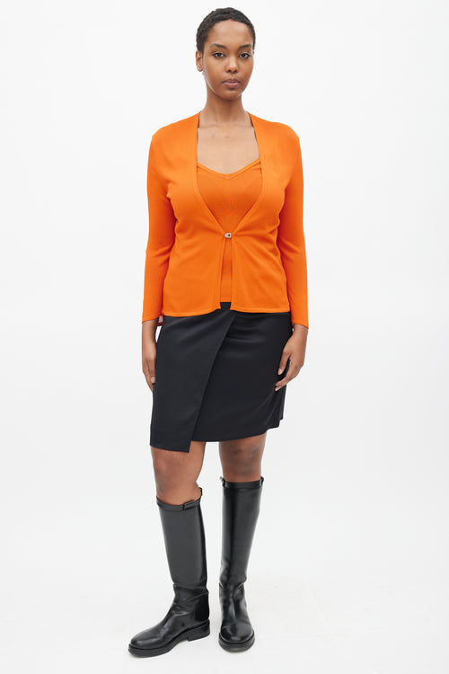 Hermès Orange Knit Tank & Cardigan Set