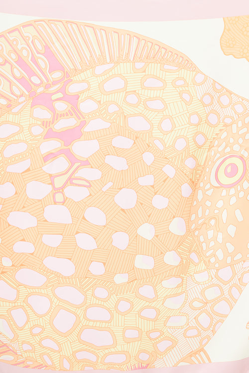 Hermès Pink & Orange Grands Fonds 90 Scarf