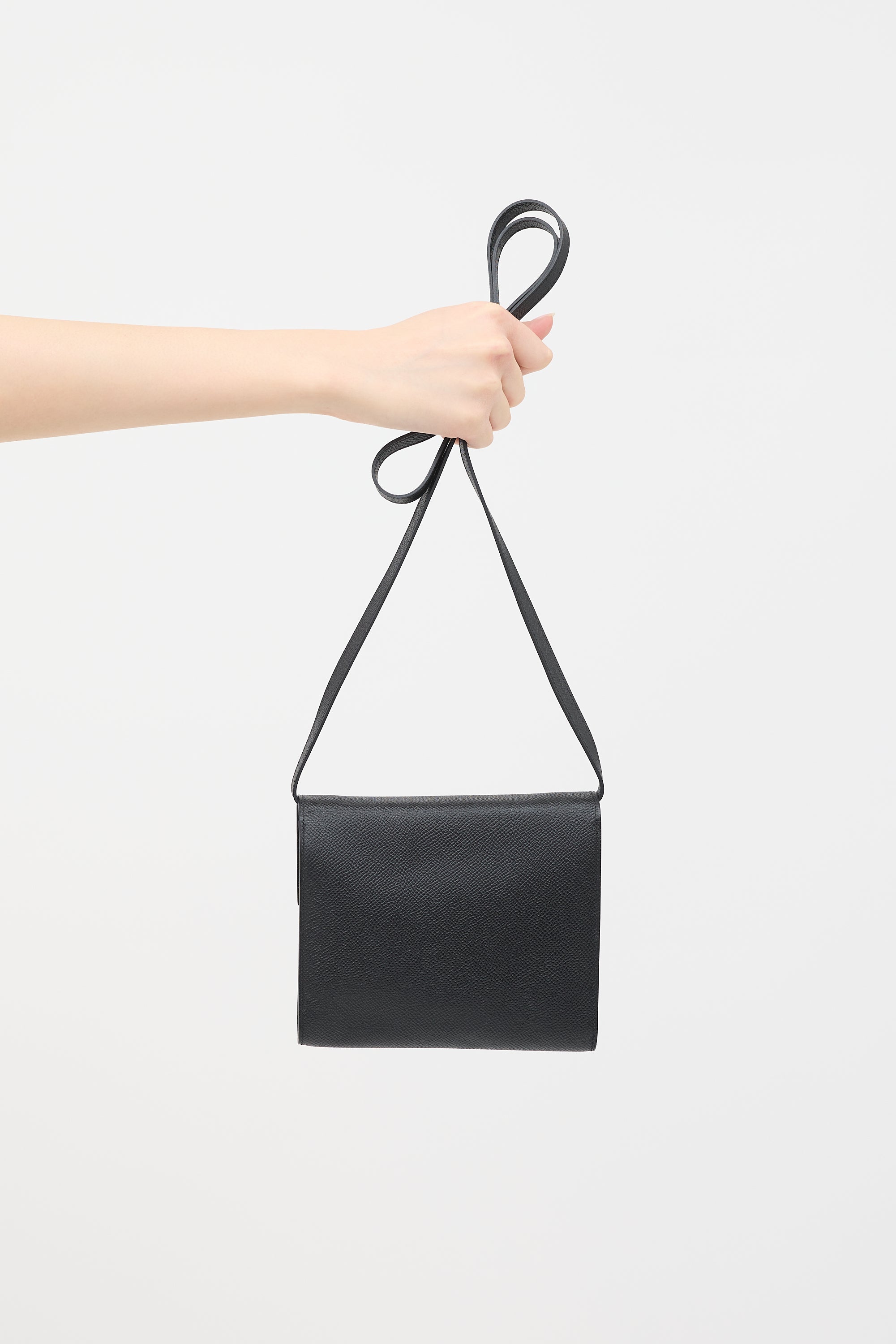 Hermès 2018 Noir Epsom Clic 16 Wallet On Strap Bag