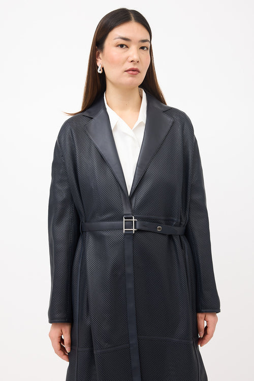 Hermès Perforated Leather Coat