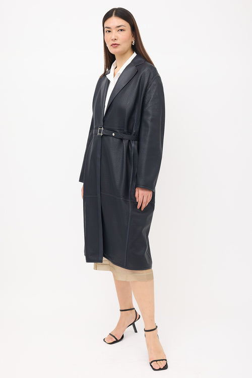 Hermès Perforated Leather Coat