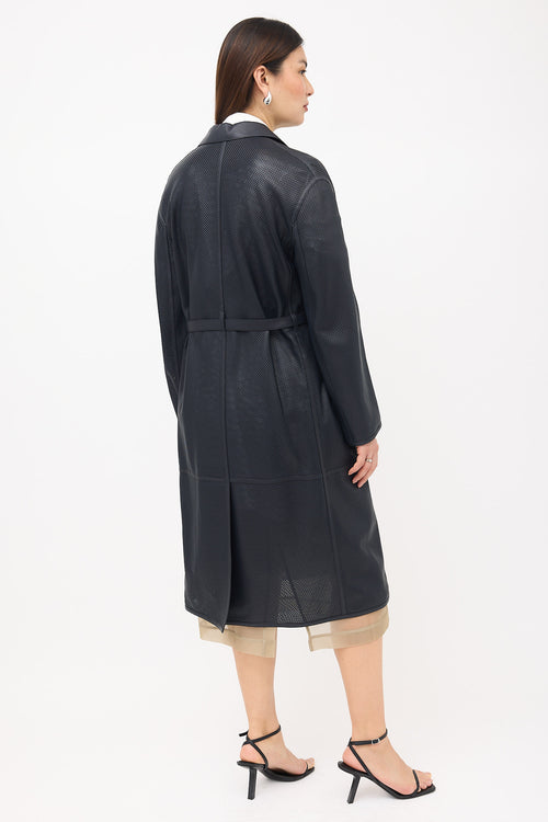 Hermès Perforated Leather Coat