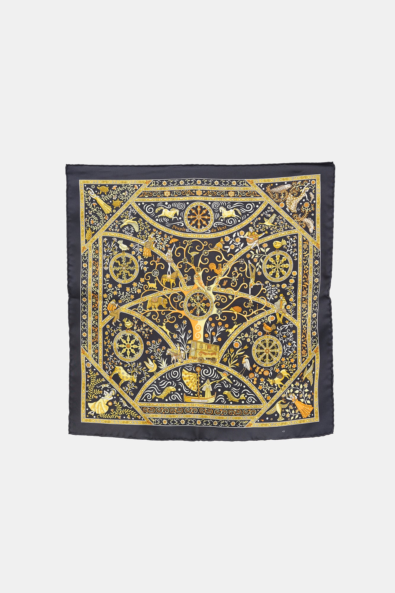 Hermès 2010 Silk Peuple du Vent 45 Scarf