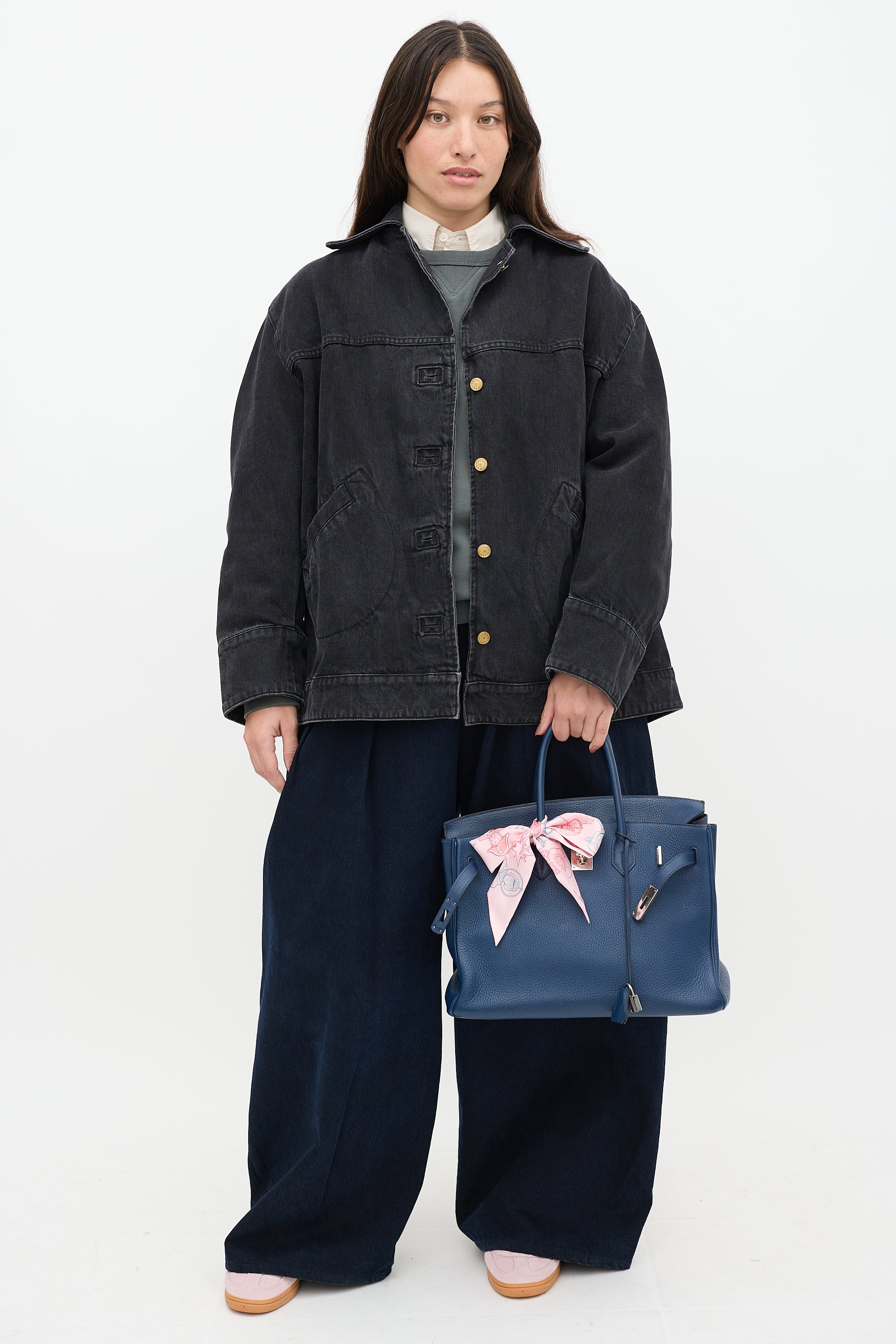 Hermès Pink & Blue Silk Dress Code Twilly