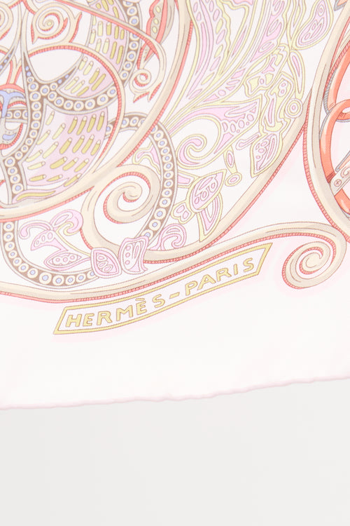 Hermès Silk La Charmante aux Animaux 90 Scarf