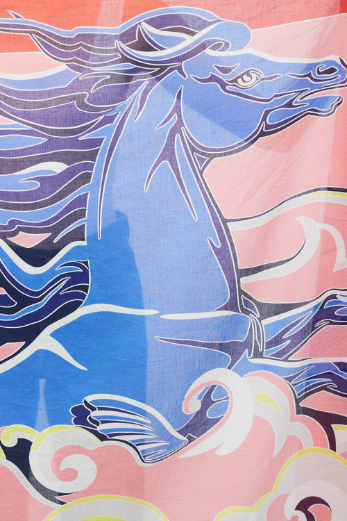 Hermès Pink & Multicolour Cheval Sirene Scarf
