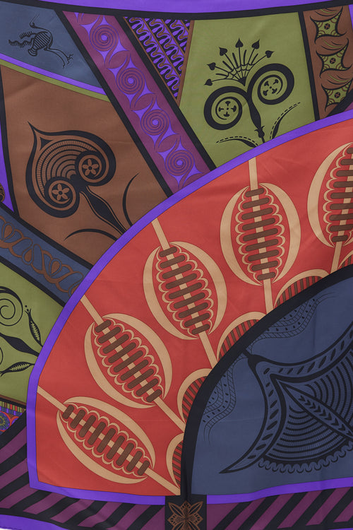 Hermès Purple & Multicolour Géométrie Crétoise Silk Scarf