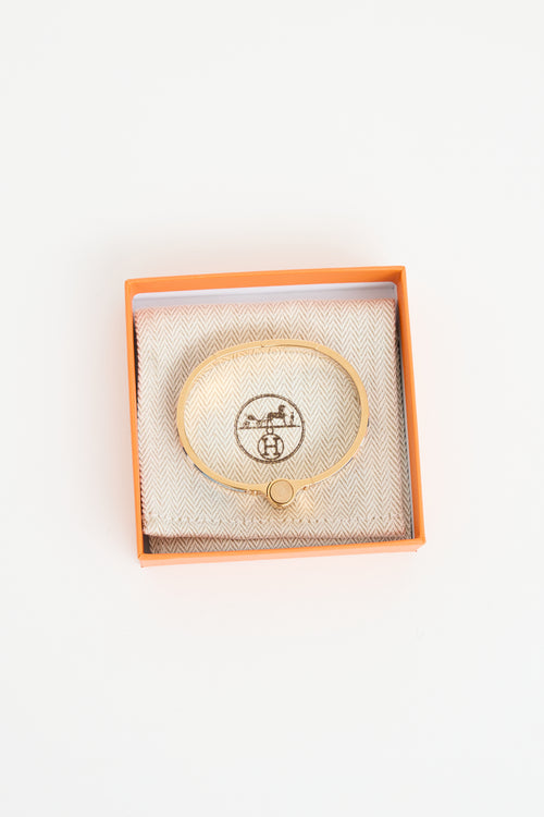 Hermès Gold & Multicolour Charniere Couvertures Enamel Bracelet