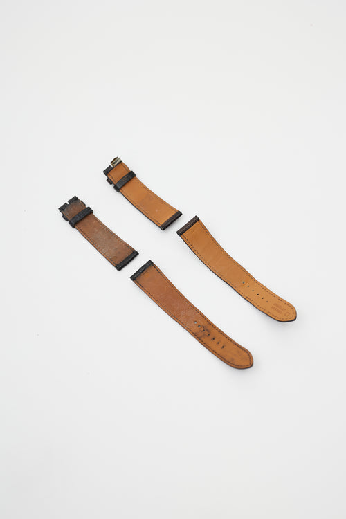 Hermès Red Embossed Leather & Diamond Arceau Watch