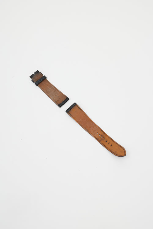 Hermès Red Embossed Leather & Diamond Arceau Watch