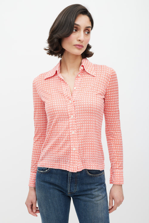 Hermès Red & White Monogram Shirt