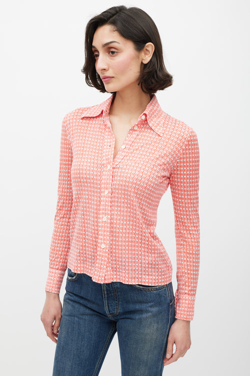 Hermès Red & White Monogram Shirt