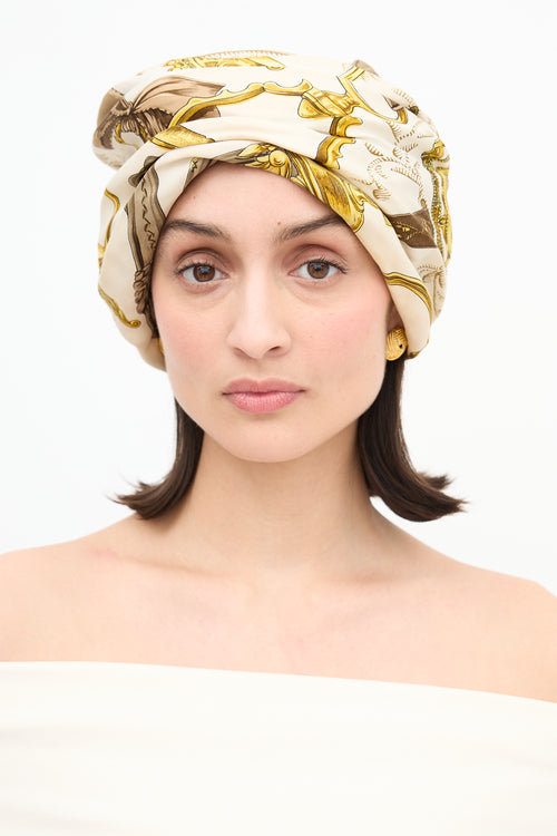 Hermès Silk Etriers Ruched Hat