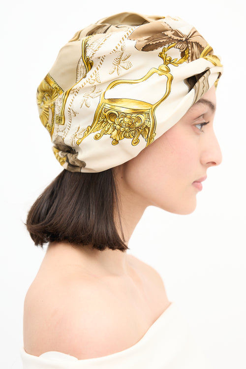 Hermès Silk Etriers Ruched Hat