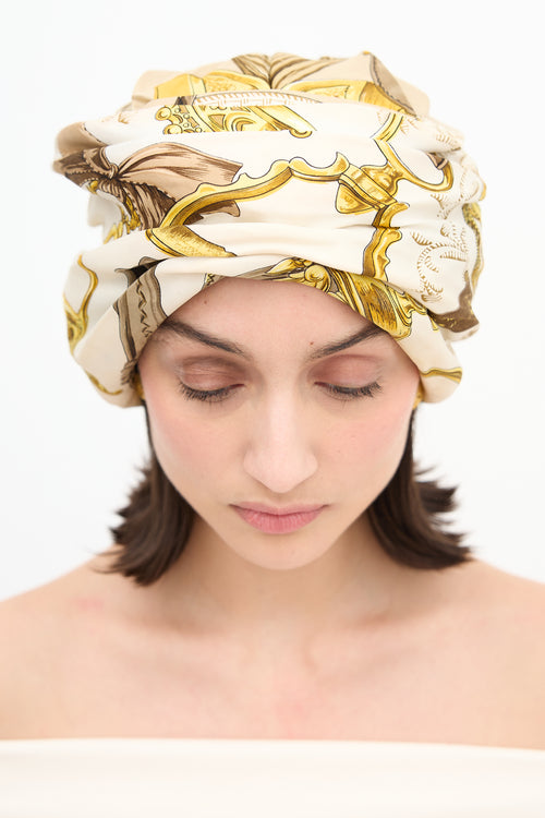 Hermès Silk Etriers Ruched Hat