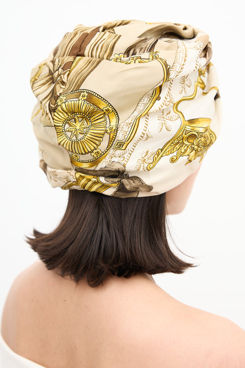 Hermès Silk Etriers Ruched Hat