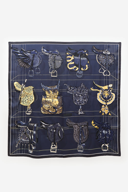 Hermès Silk Tous en Selle 90 Scarf