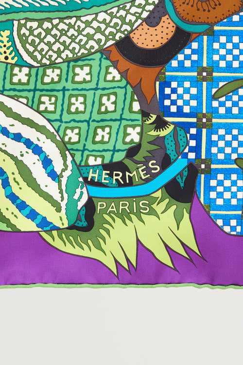 Hermès Silk Fleurs D'Indiennes 90 Scarf