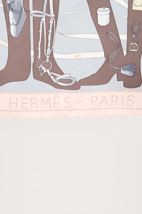 Hermès Silk Monsieur Et Madame 90 Scarf