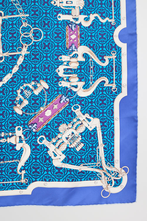 Hermès Silk Mors Et Gourmettes 90 Scarf