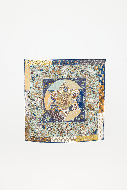 Hermès Silk Piqué Fleuri De Provence 45 Scarf