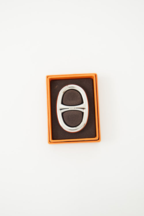 Hermès Silver Chaine D'Ancre Scarf 90 Ring