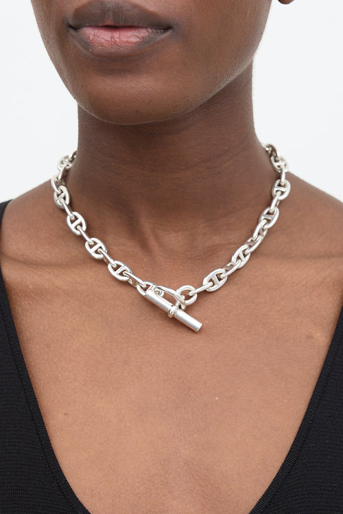 Hermès Sterling Silver Large Chain D'Ancre Necklace