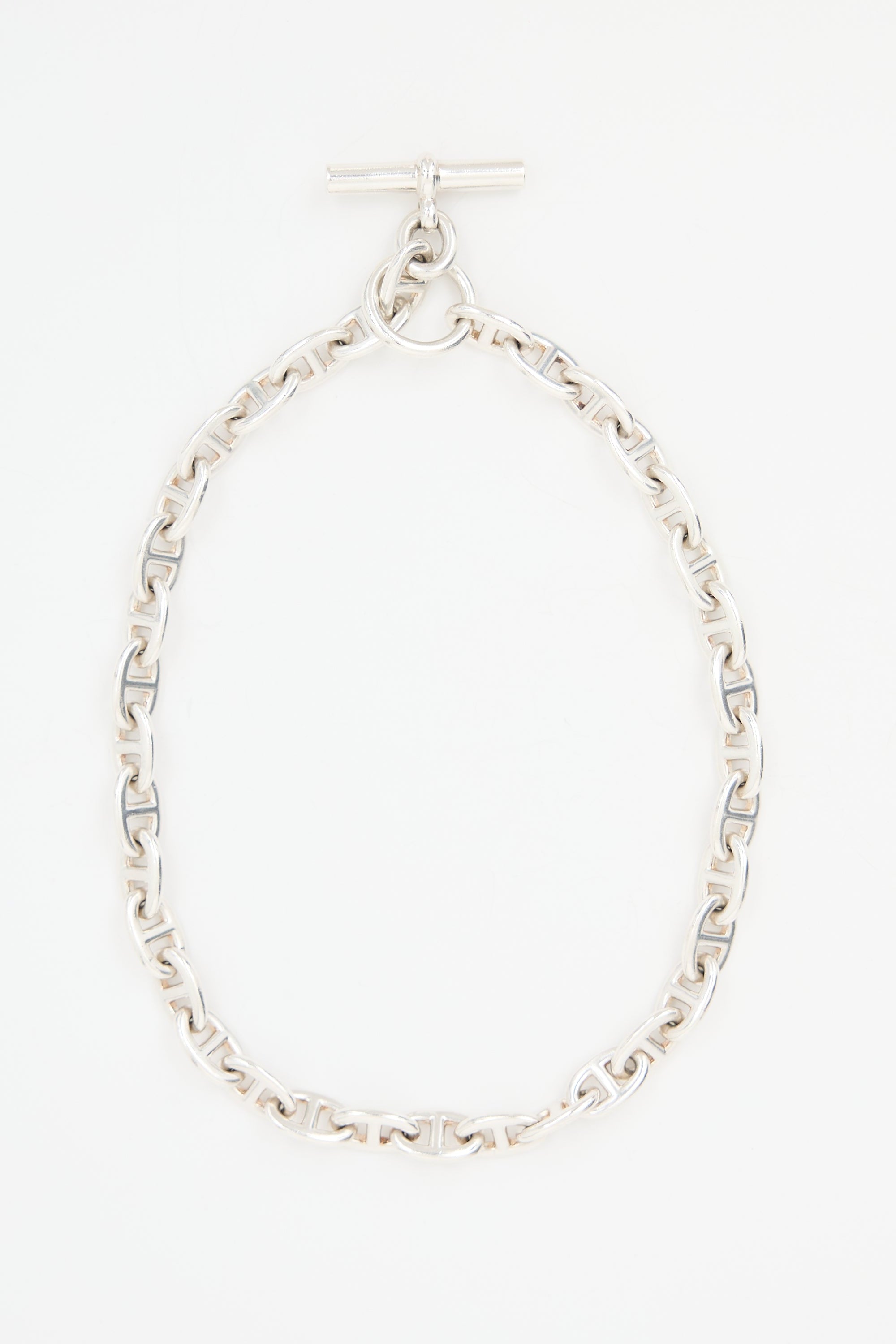Hermès Sterling Silver Large Chain D'Ancre Necklace