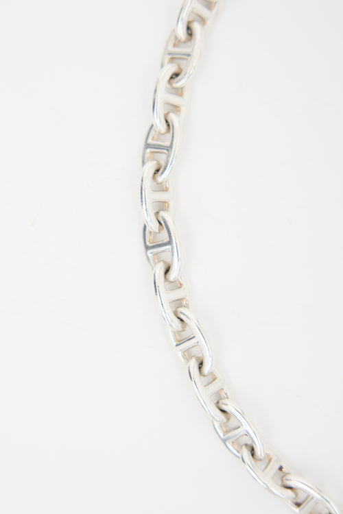 Hermès Sterling Silver Large Chain D'Ancre Necklace