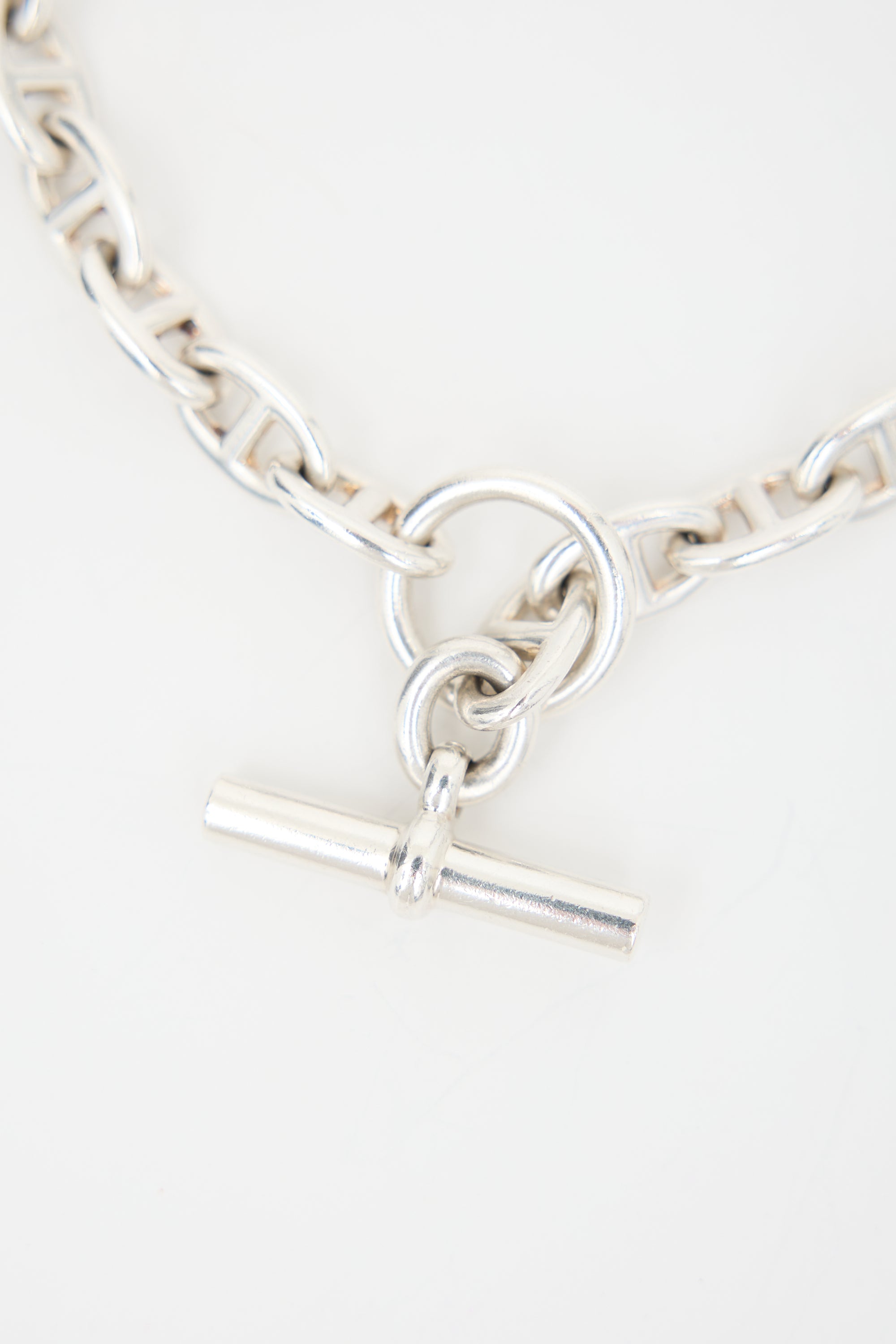 Hermès Sterling Silver Large Chain D'Ancre Necklace