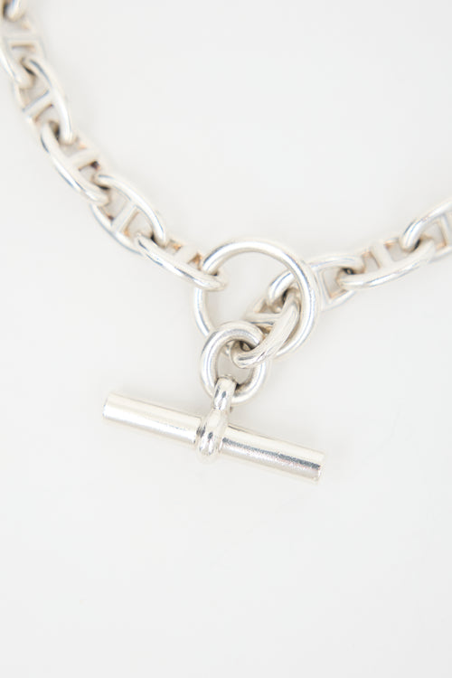 Hermès Sterling Silver Large Chain D'Ancre Necklace