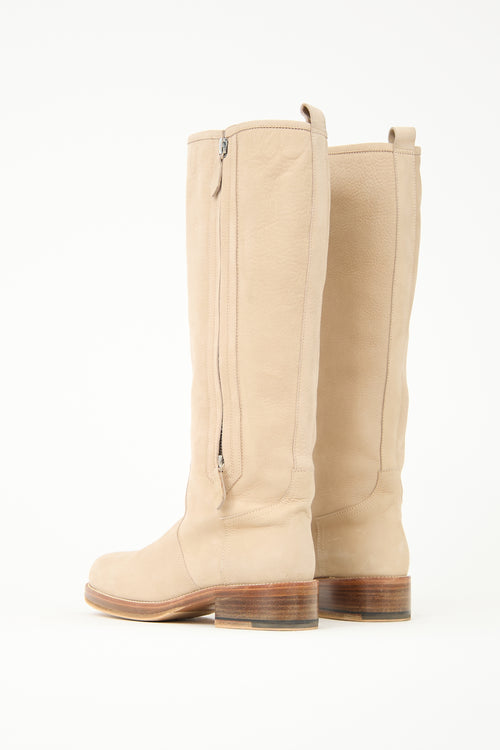 Hermès Suede Knee High Riding Boot