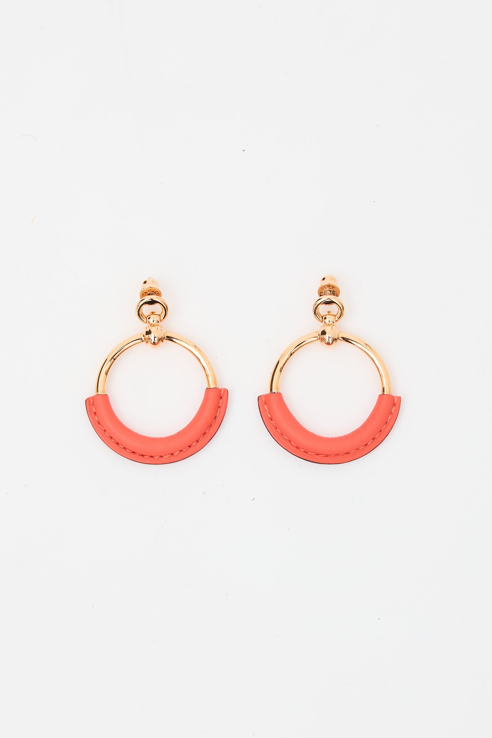 Hermès Swift Leather Loop Earrings