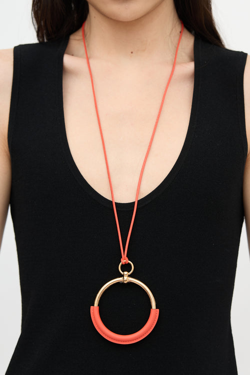 Hermès Swift Leather Loop Pendant Necklace