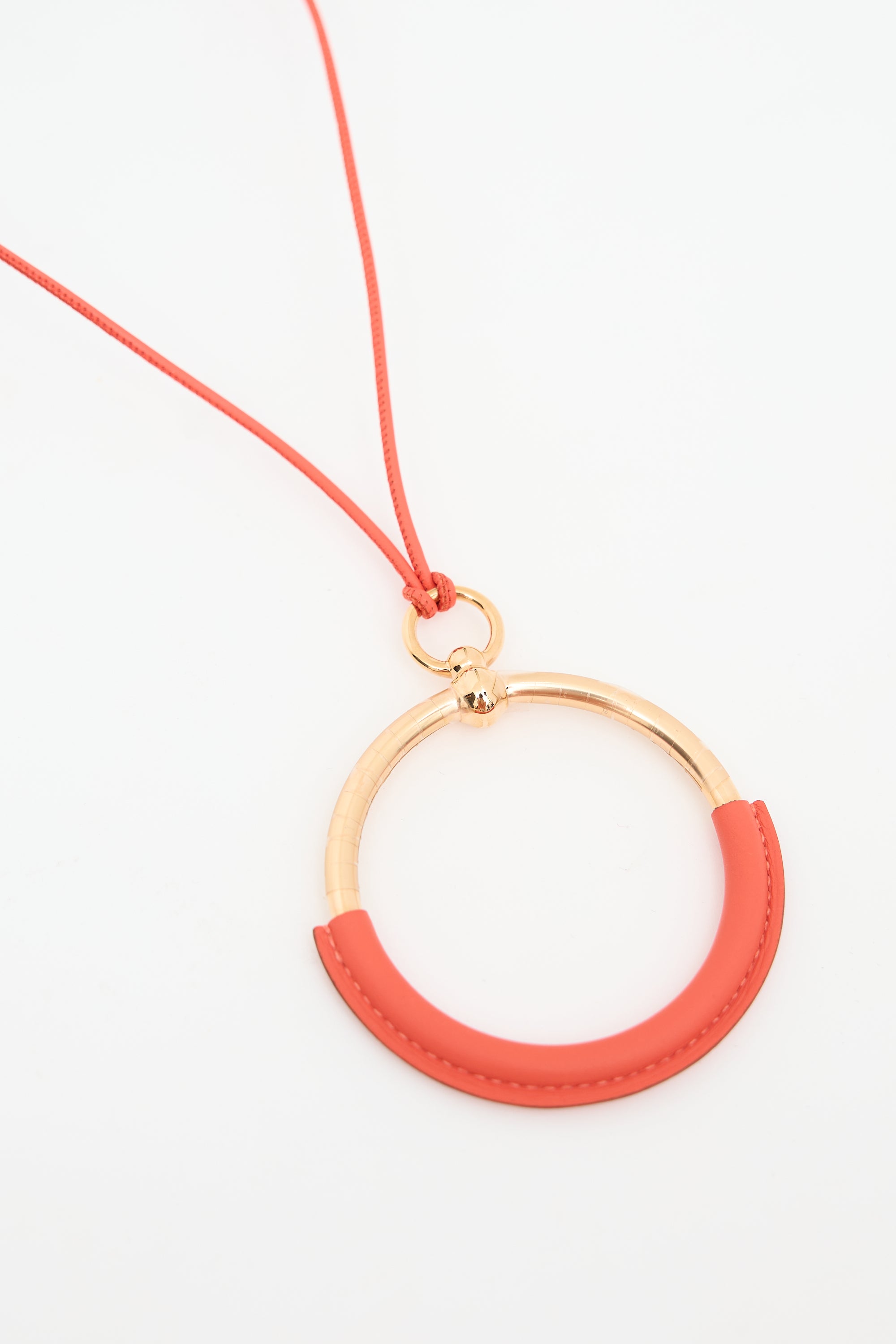 Hermès Swift Leather Loop Pendant Necklace