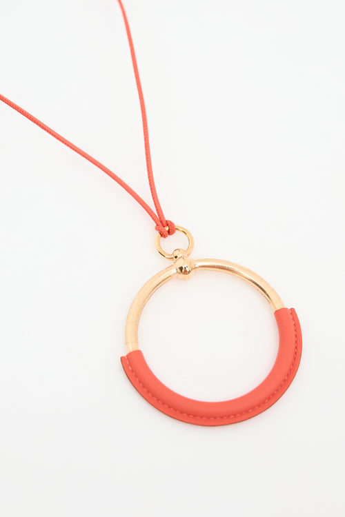 Hermès Swift Leather Loop Pendant Necklace