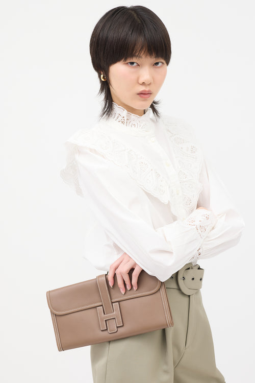 Hermès 2009 Etoupe Swift Jige Elan 29 Clutch