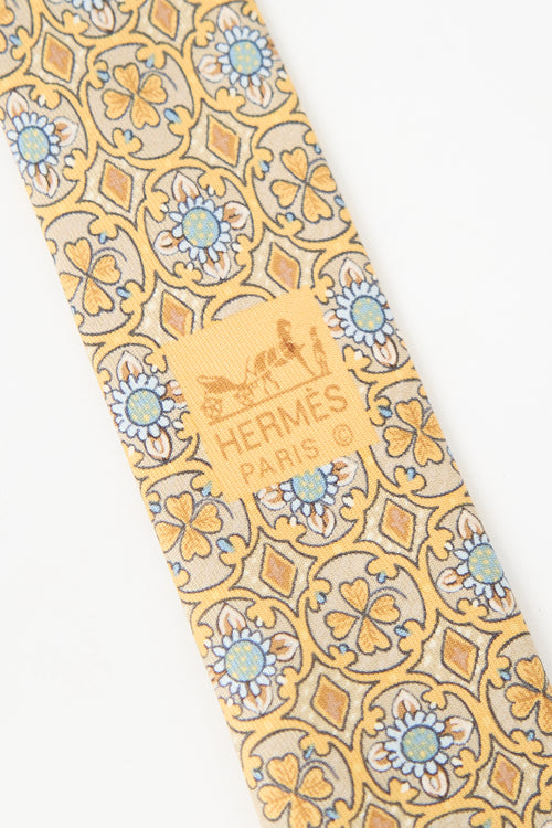 Hermès Silk Tile Print Tie