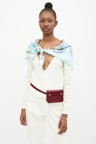 Hermès Vintage Rouge H Box Leather Pochette Belt Bag