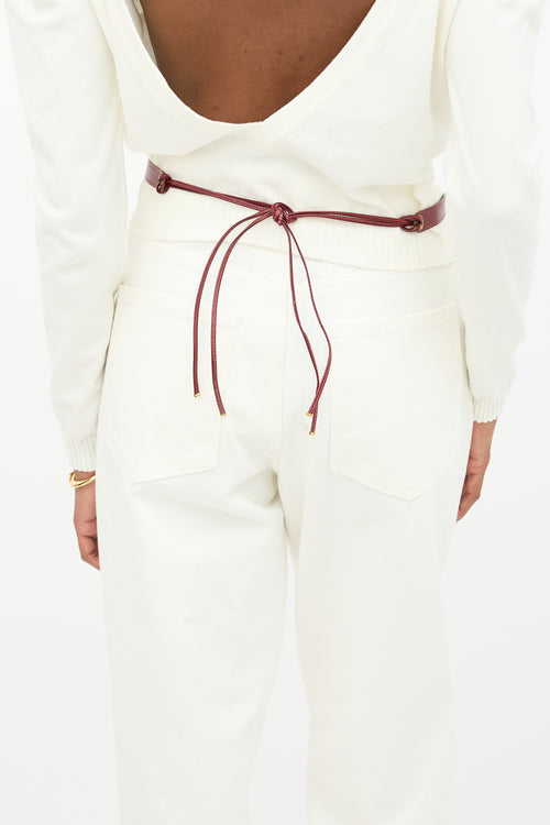 Hermès Vintage Rouge H Box Leather Pochette Belt Bag