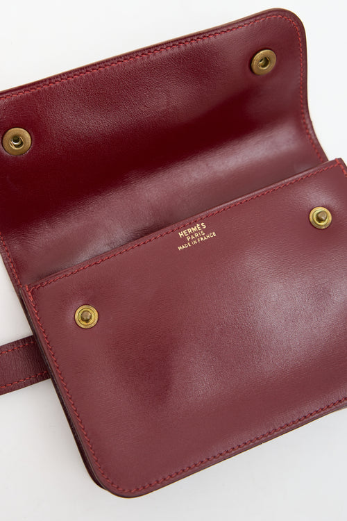 Hermès Vintage Rouge H Box Leather Pochette Belt Bag