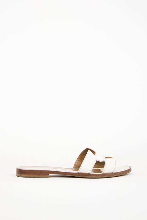Hermès White Havane Leather Oran Sandal