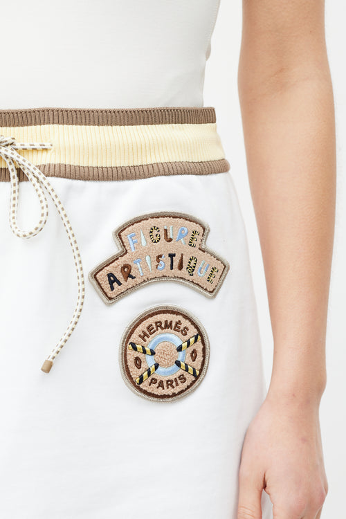 Hermès White & Multicolour Patched Co-Ord Set