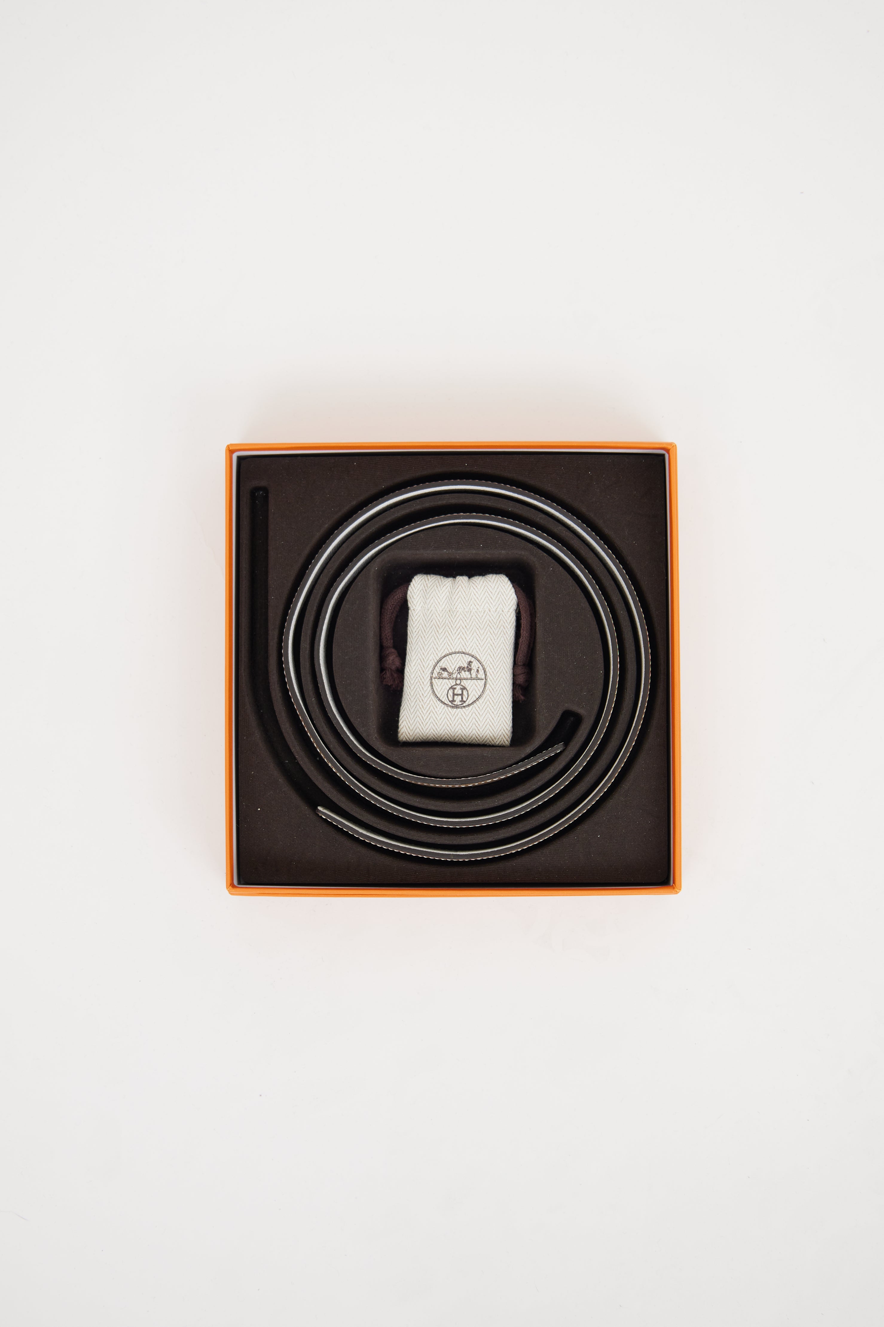 White & Etoupe Mini Reversible Constance Belt