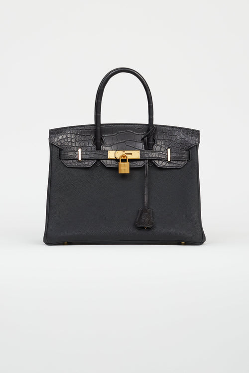 Hermès 2020 Noir Togo & Exotic Leather Birkin 30 Touch Bag