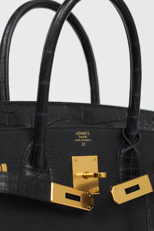 Hermès 2020 Noir Togo & Exotic Leather Birkin 30 Touch Bag