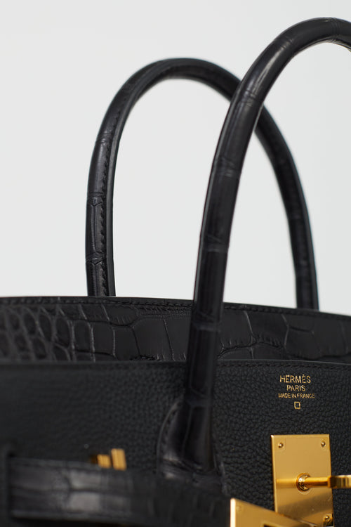Hermès 2020 Noir Togo & Exotic Leather Birkin 30 Touch Bag
