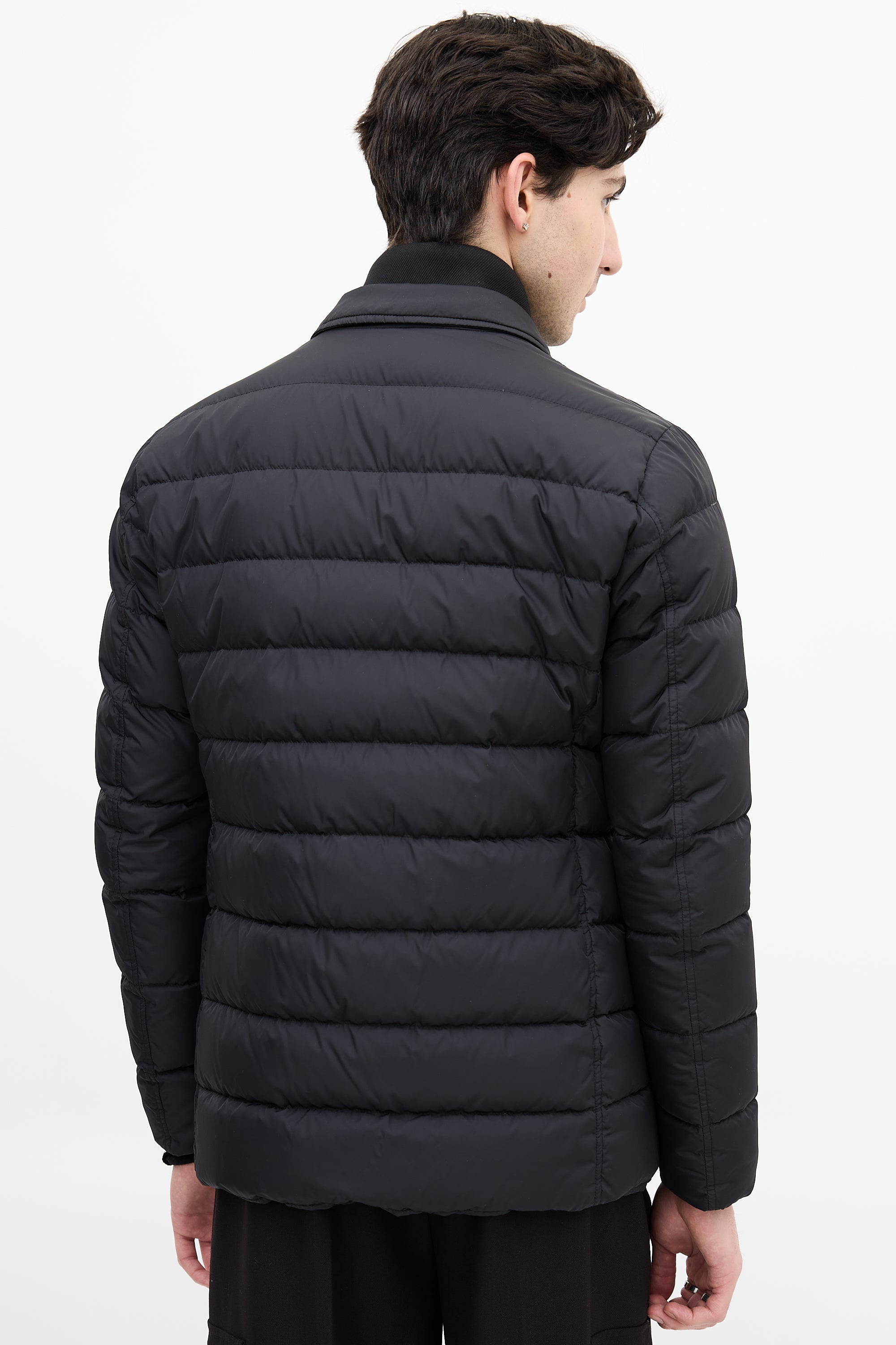 Herno Black Down & Nylon Layered Puffer Jacket